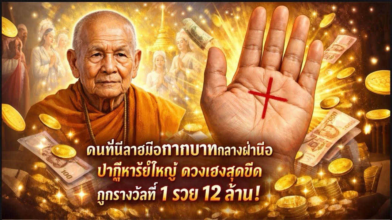 กากบาทกลางฝ่ามือ‼️ไม่ใช่เรื่องบังเอิญ ชะตาถูกเลือกให้รวย ฟังแล้วจะขนลุก