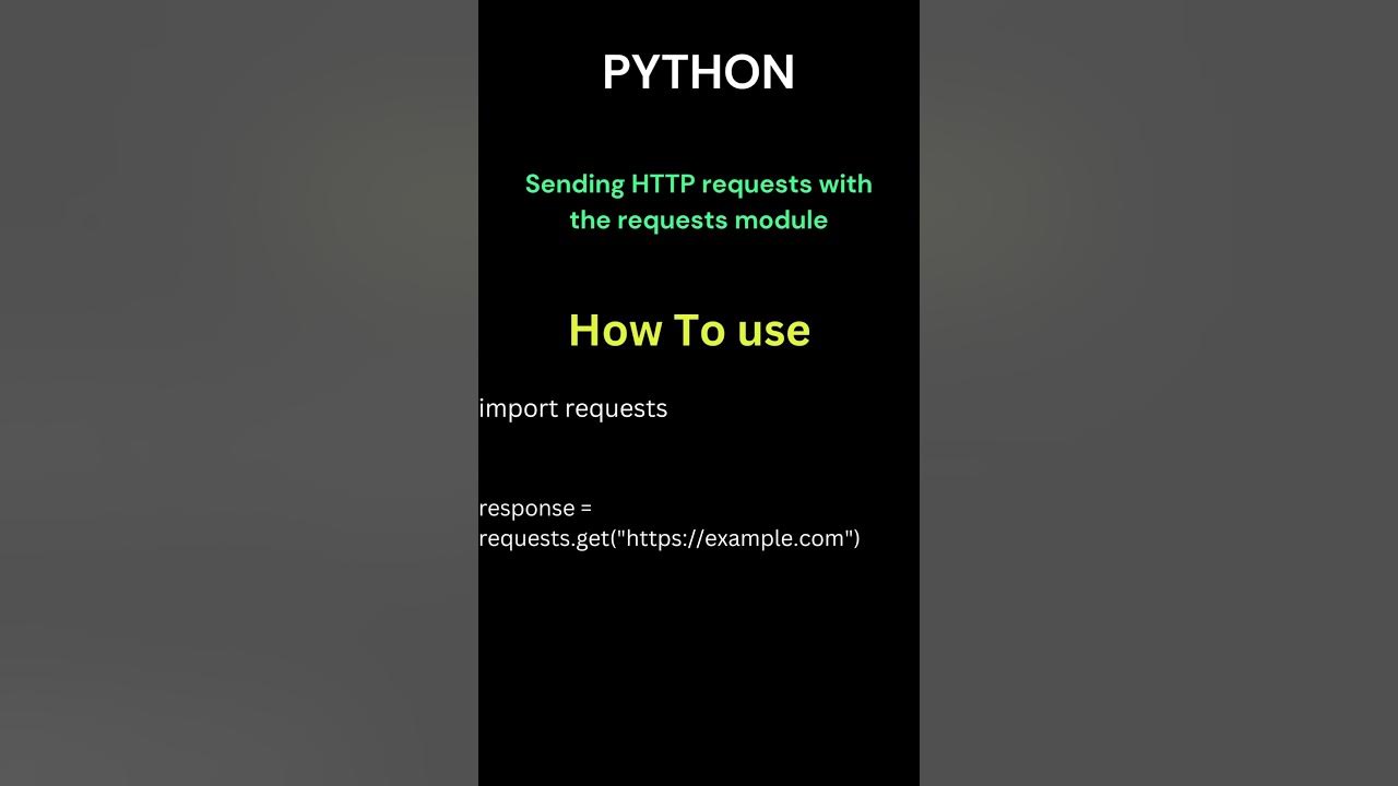 Python - Sending HTTP requests with the equests module - YouTube