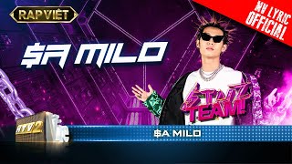 $A Milo - $A Milo - Team Binz | Rap Việt - Mùa 2 [MV Lyrics]