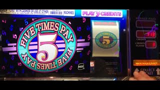 OLD SCHOOL CLASSIC SLOT PLAY: TRIPLE FIVE TIMES PAY SLOTS! 5 TIMES PAY SLOT MACHINE! 3X 5X PAY! screenshot 4