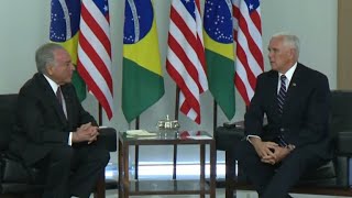 Vice President Mike Pence Meets With Brazilian President Michel Temer