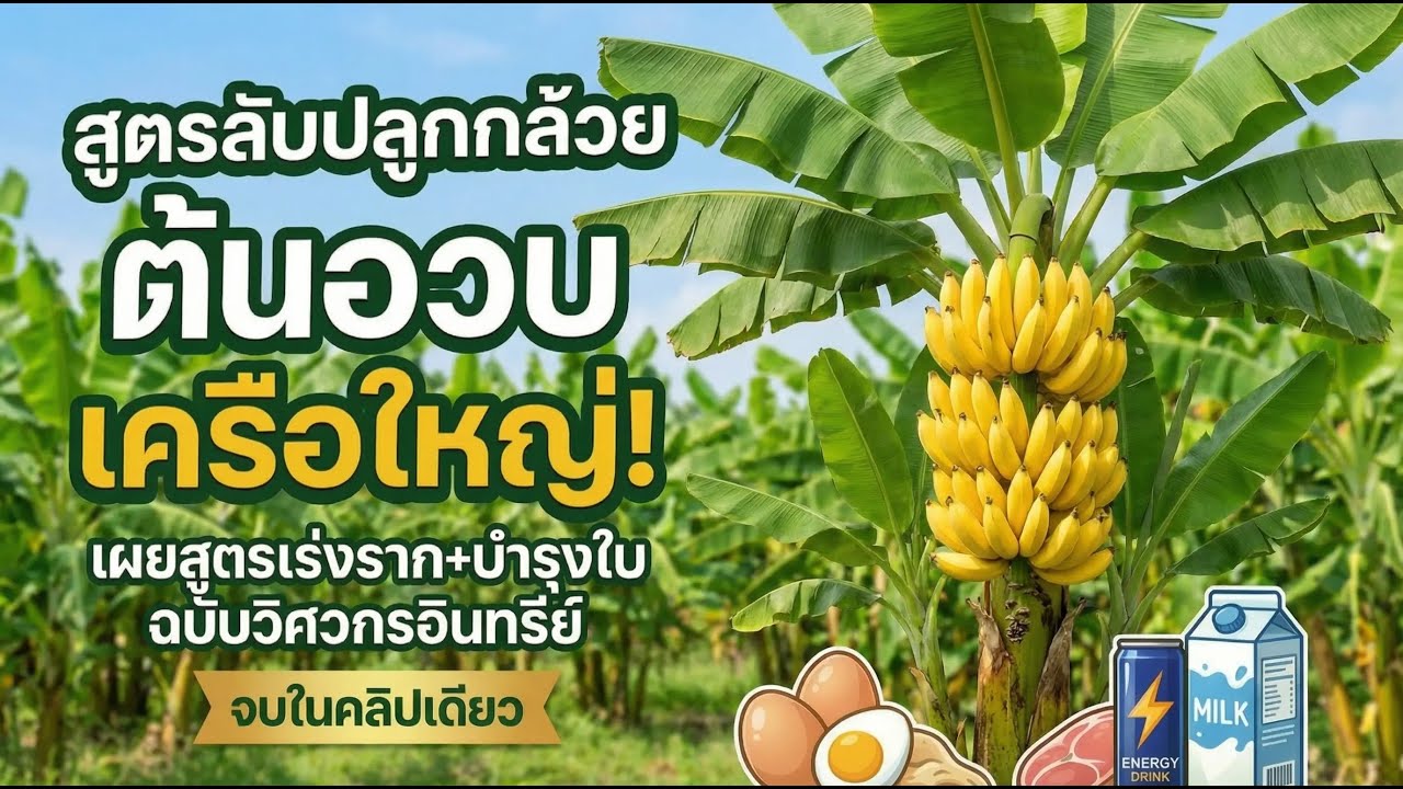 สูตรลับปลูกกล้วย ต้นอวบ เครือใหญ่! 🍌 เผยสูตรเร่งราก+บำรุงใบ ฉบับวิศวกรอินทรีย์ (จบในคลิปเดียว)