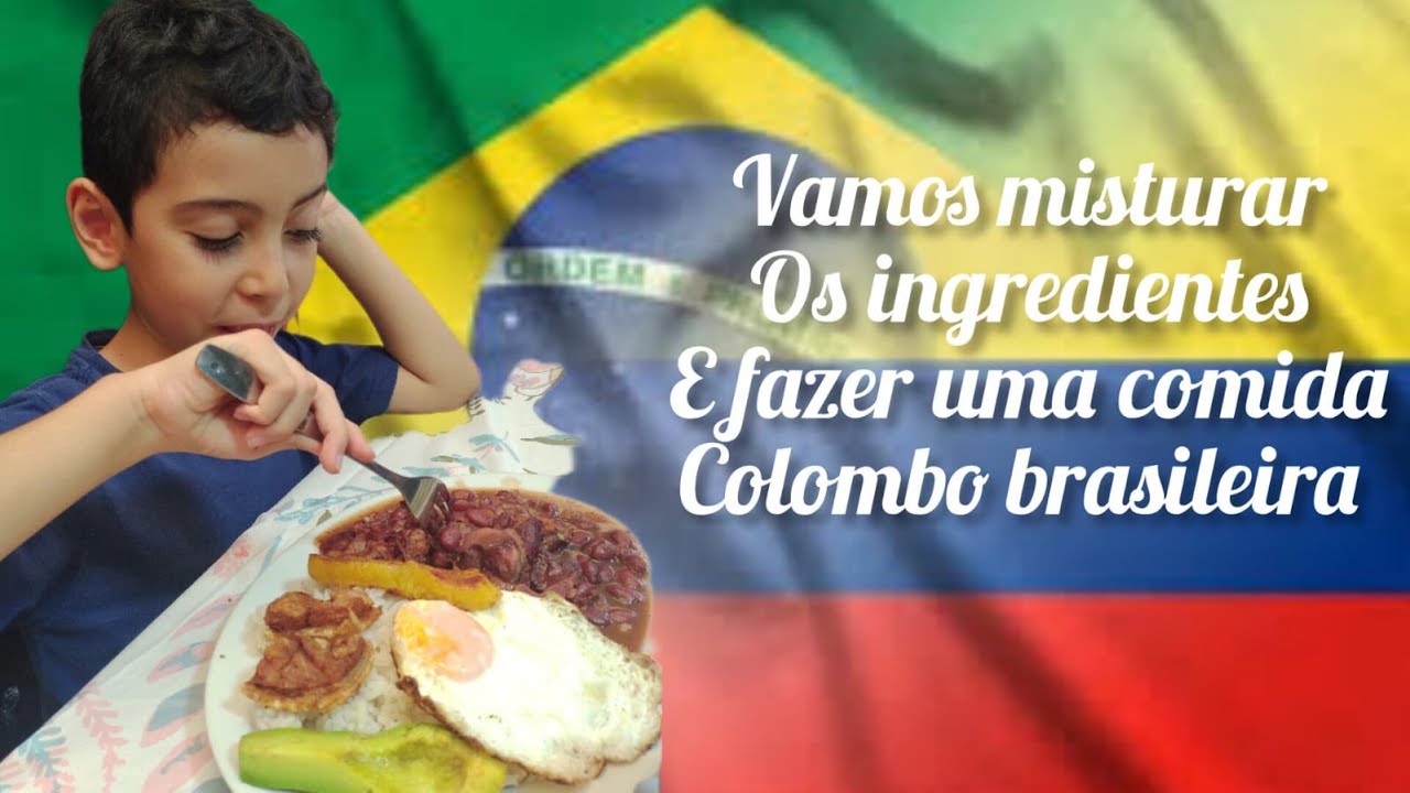 Misturando os ingredientes para fazer uma comida Colombo brasileira ...