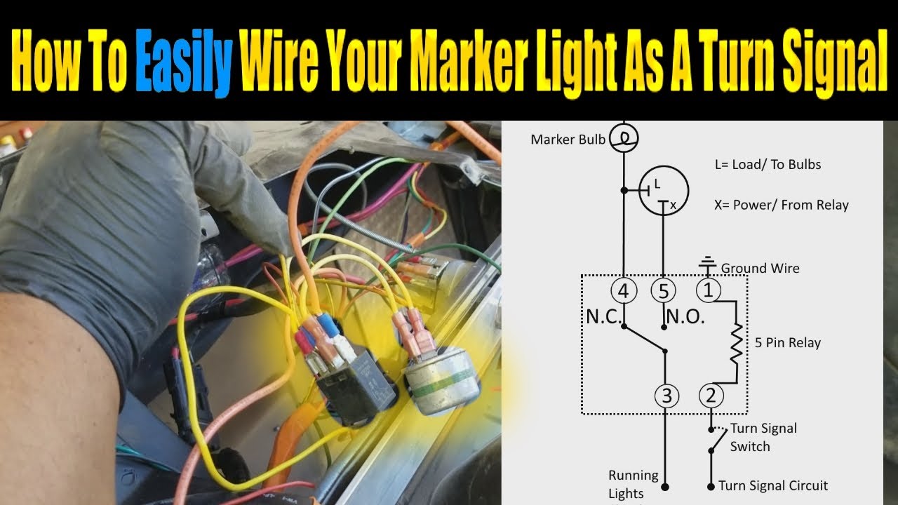 How To Wire A Side Marker As A Blinker And Running Light Or Parking Light |  NW Ep.45 - YouTube  Side Marker Light Wiring Diagram    YouTube
