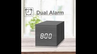 JALL 1293 Digital Wooden Alarm Clock Setting Instruction