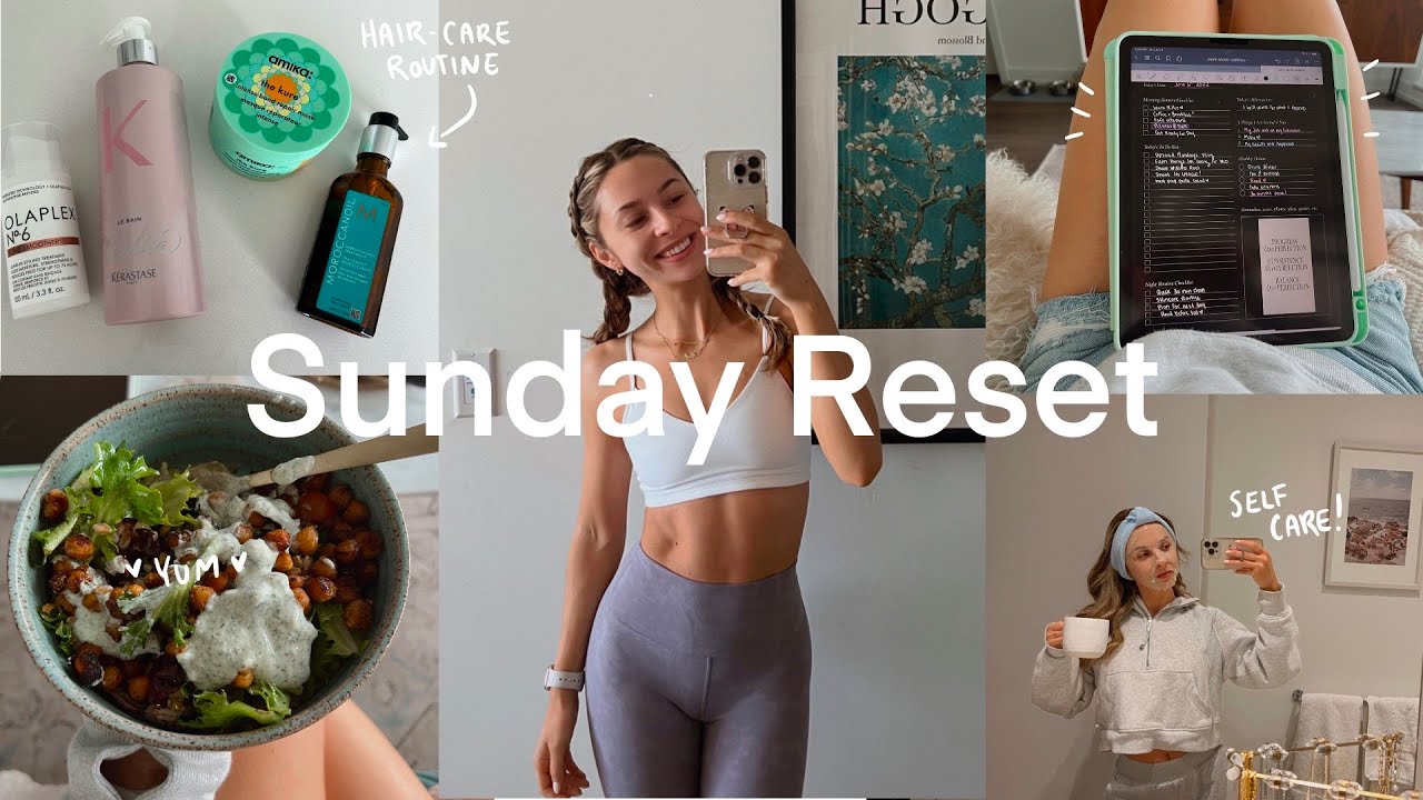 SUNDAY RESET ROUTINE | hair-care, planning, hot yoga, self-care, & more ...