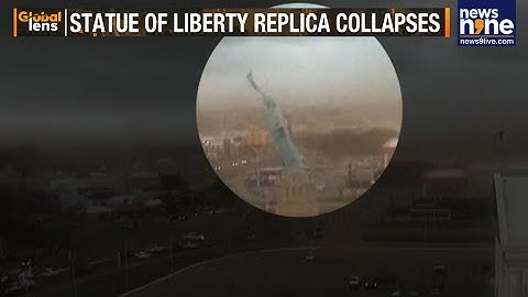 Statue Of Liberty Replica Collapses In Brazil After Strong Winds | Dramatic Video | News9