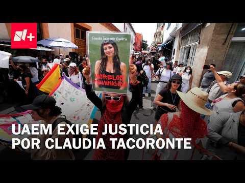 UAEM students march in Cuernavaca over the murder of Claudia Tacoronte