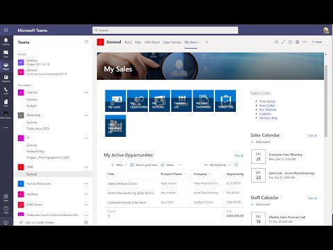 SP CRM V15 Sales Rep Role demo on Microsoft Teams and SharePoint