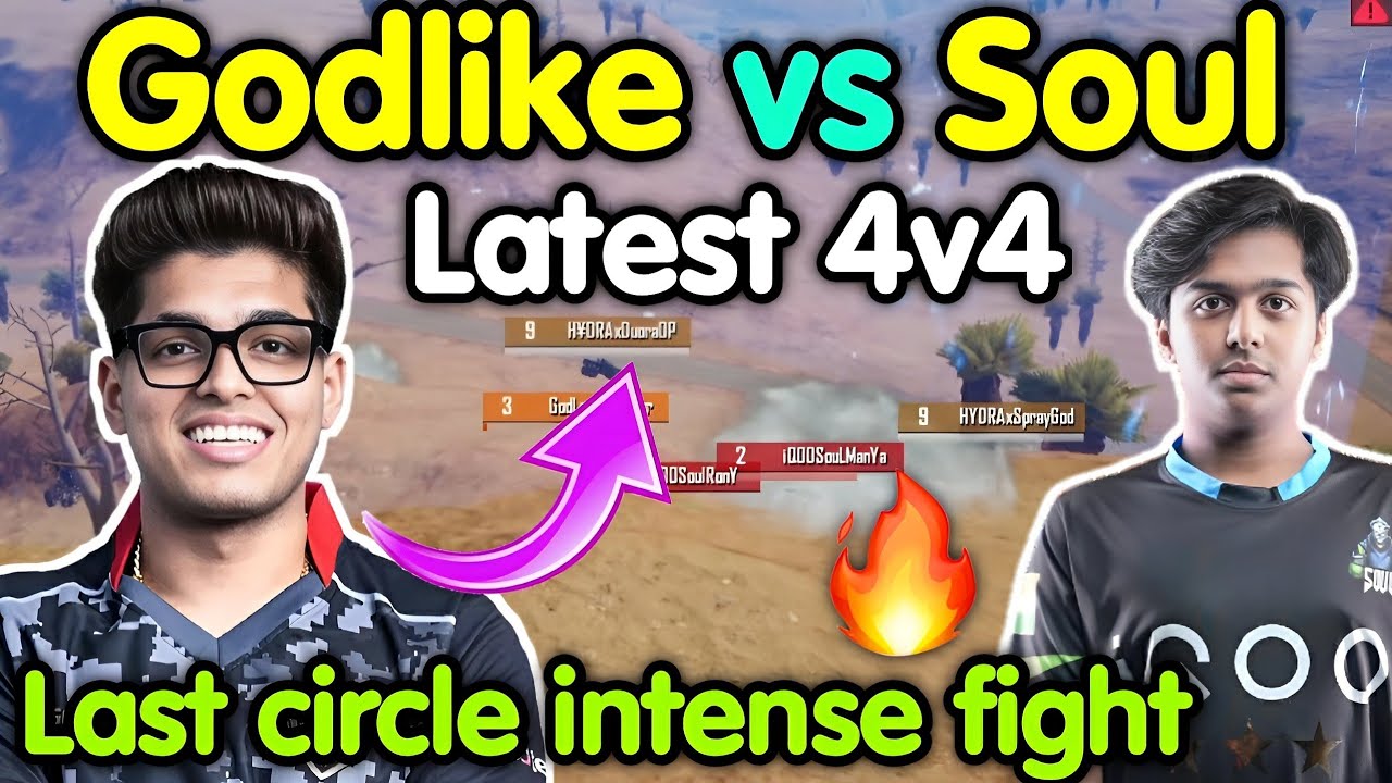 Godlike vs Soul 4v4 fight in end circle 🥵 Jonathan Admino Jelly Simp 🇮🇳 ...