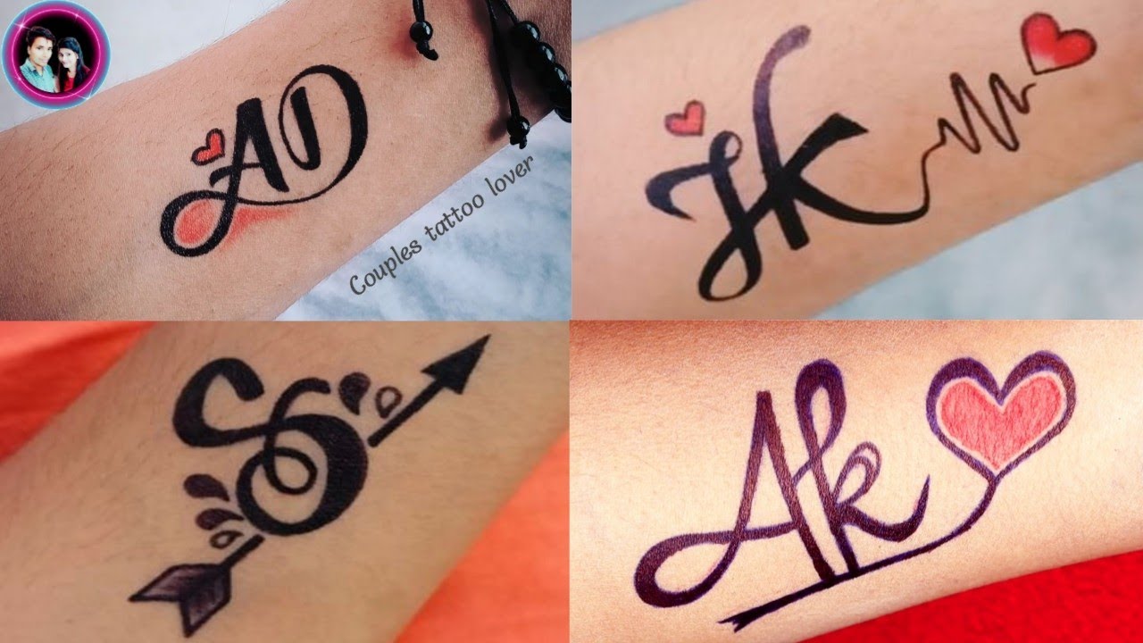 AK letter tattoo designs and ideas for Couples | AK tattoo #tattoo #shorts  - YouTube