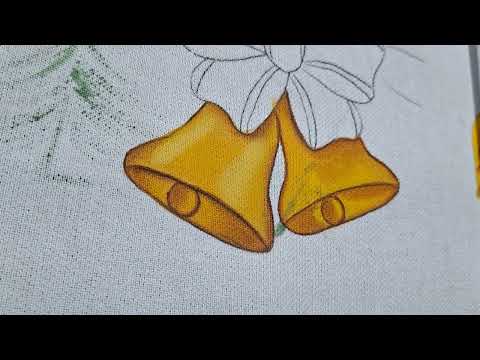 Como pintar Sinos e laço com cor dourado 🖌