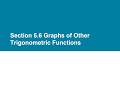 MAC1114 Trigonometry – Section 5.6: Graphs of Other Trigonometric Functions | Feb 4, 2026