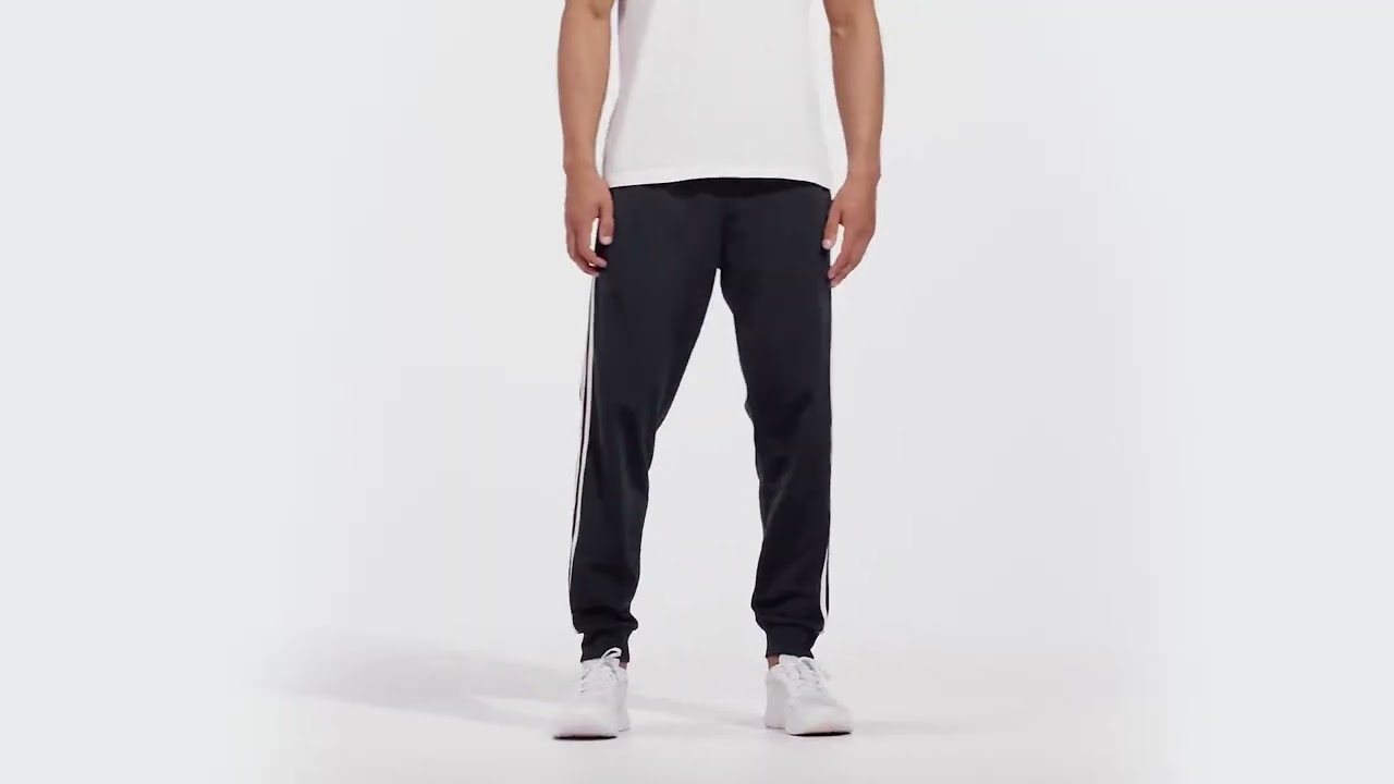 ESSENTIALS WARM-UP TAPERED 3-STRIPES TRACK PANTSTAPERED TRACK PANTS MADE WITH RECYCLED MATERIALS
