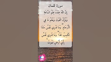 إن الله عنده علم الساعة وينزل الغيث ويعلم ما في الأرحام | سورة لقمان