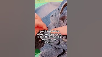 Sashiko mending 🪡 #slowstitching #shorts #upcycling