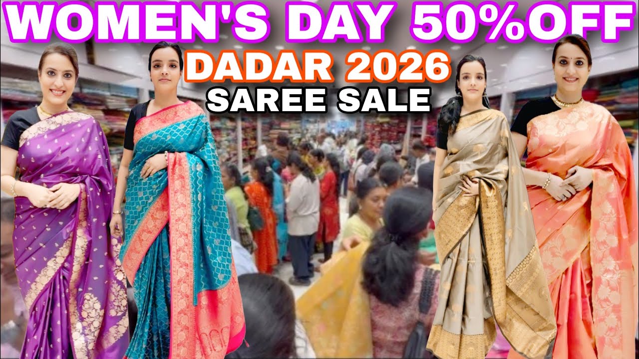 दादर West Biggest Saree Sale 2026 😍 50% OFF Wedding Sarees + Viral Rangkat Sarees #womensdayoffer