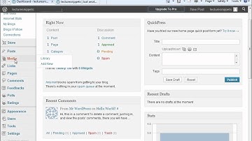 Wordpress 3 Essentials Lesson 4 - Overview of the Dashboard