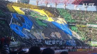 Aksi Koreo Green Nord dan Tribun Kidul di Laga Lawan Arema FC