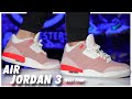 retro 3 rust pink on feet