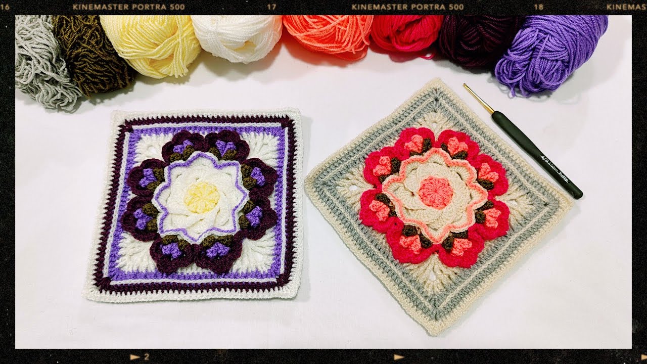 موتیف ماندالایی جذاب و پر طرفدار گل های گرمسیری رو رج به رج با من بباف