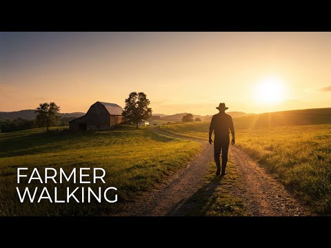 Fall Asleep to Farmer Walking | Realistic Farm Sounds, Black Screen, 2 Hours