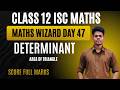 Class 12 maths wizard day 47 area of triangle using determinant questions ccc ashish kumar isc 2027