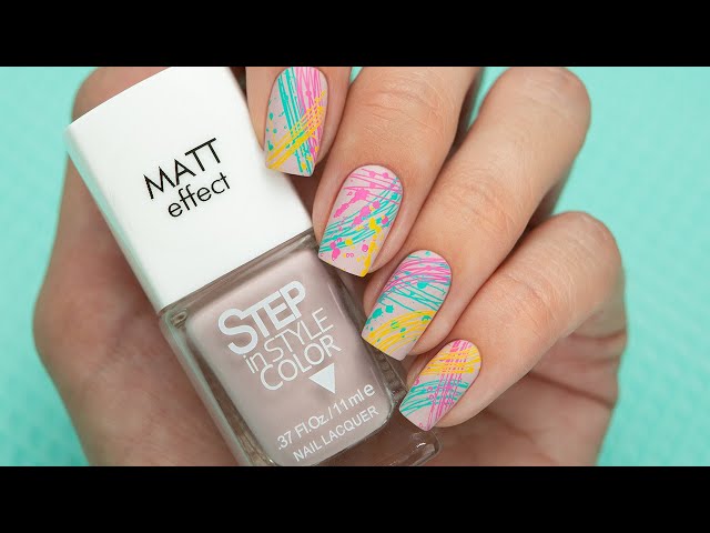 Colorful matte stamping nail design / Яркий матовый дизайн ногтей