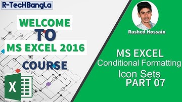 MS Excel Conditional Formatting - Icon Sets  PART 7 - R TecH BangLa