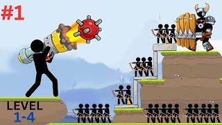 Boom Stick: Bazooka Puzzles - Gameplay Walkthrough Part 1 Tutorial Levels 1-4 (Android, iOS)