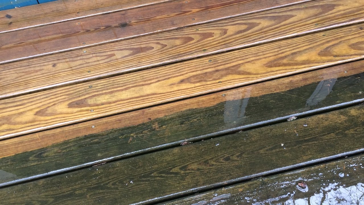 Cleaning a Deck with Oxygen Bleach - YouTube