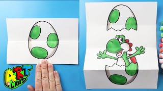 How to Draw a Yoshi Egg Surprise Fold l Super Mario Bros Movie