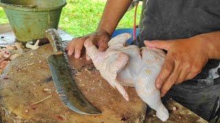 Skills in cutting chicken into 20 pieces