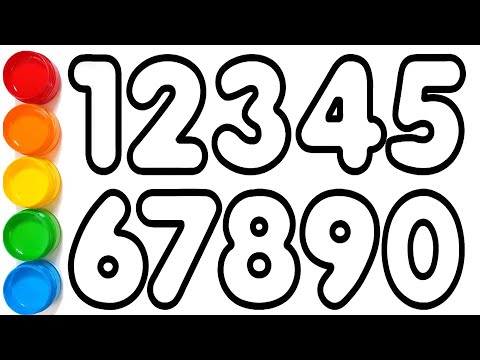 1234567890, How to Draw Number 1 to 10 for kids, Kids Drawing Videos