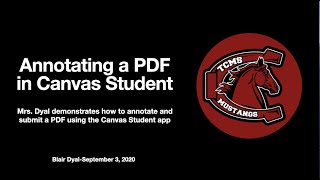 Annotating aPDF using Canvas Student App
