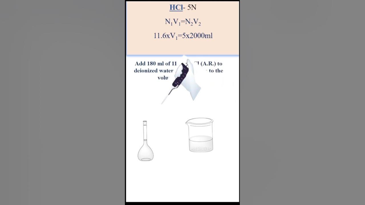 How to prepare 5n hcl solution youtube