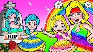 [🐾paper diy🐾] Poor and Rich Elsa vs Rainbow Rapunzel Stepmother | #Rapunzel Compilation 놀이 종이