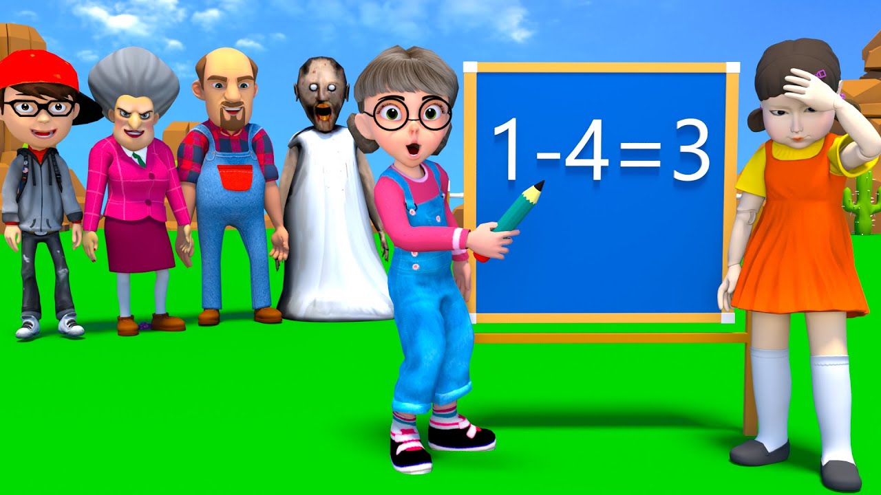 Scary Teacher 3D vs Squid Game 2 Become Smart Mathematician Choose Correct Result 5 Times Challenge