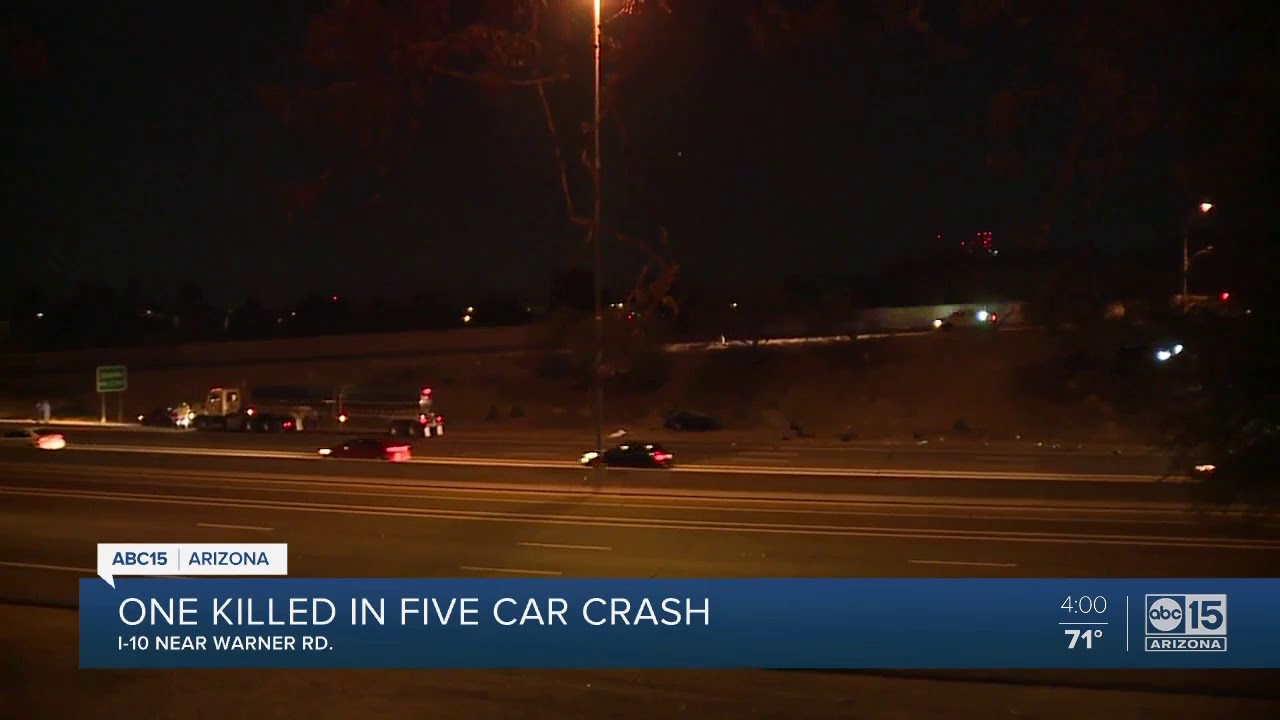 One killed in 5-car crash overnight - YouTube
