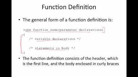 OdleBrix Intro to C: User Defined Functions