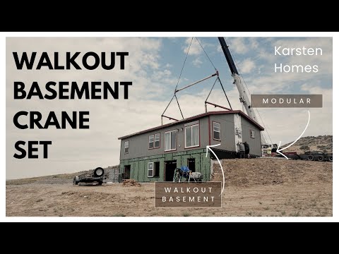 Watch This Modular Home Fly! 🏗️ Karsten Double Wide Set Over a Walk-Out Basement | Craig, CO