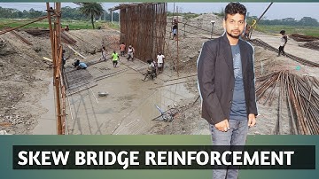 Bar Binding skew bridge| skew bridge 55 degree| layout plan | skew bridge reinforcement binding|