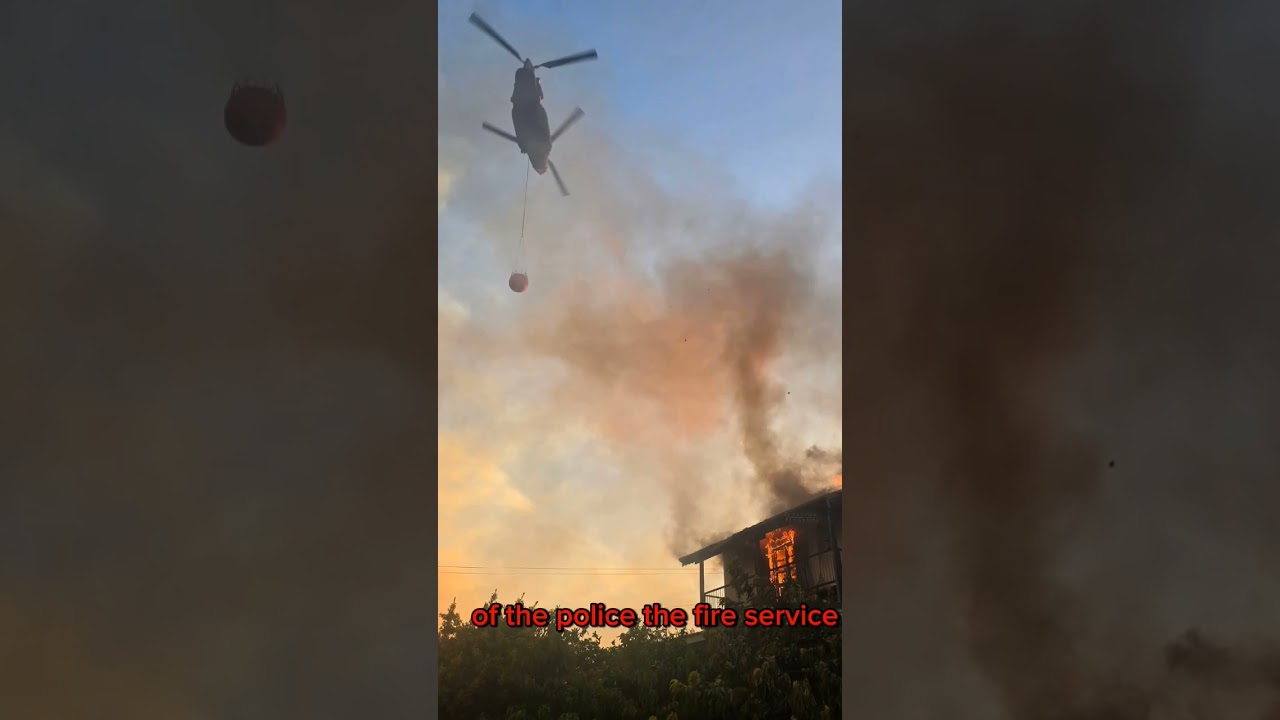 Devastation from the fire in Limassol,  Escape operation for 36 people from Lofou