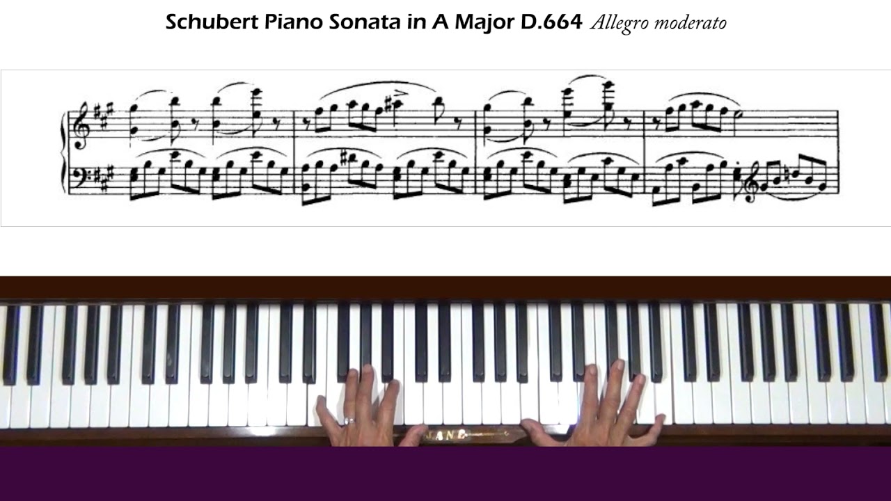 Schubert Sonata in A Major D. 664 Allegro Piano Tutorial Part 1 - YouTube