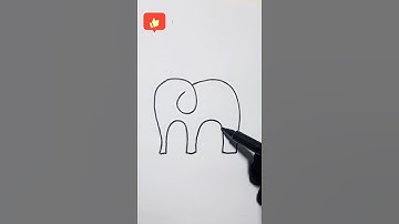 Elephant Drawing From Letter UU |Animals Drawing #shorts #youtubeshorts