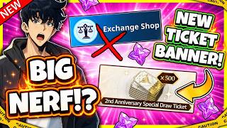 HUGE NERFS TO EXCHANGE SHOP!? NEW SUMMONING BANNER CONFIRMED! BIG NEWS! [Solo Leveling: Arise]