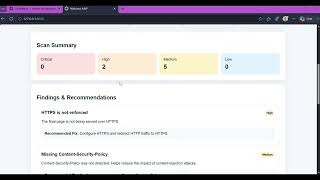 WebLens (Automated Web Application Vulnerability Scanner and Security Rating Platform) Prototype