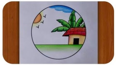 Easy circle scenery drawing/circle scenery drawing step by step circle drawing for beginner tutorial