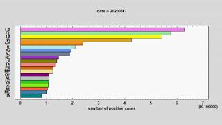 Dynamic Pareto Chart for COVID-19 Cases by State