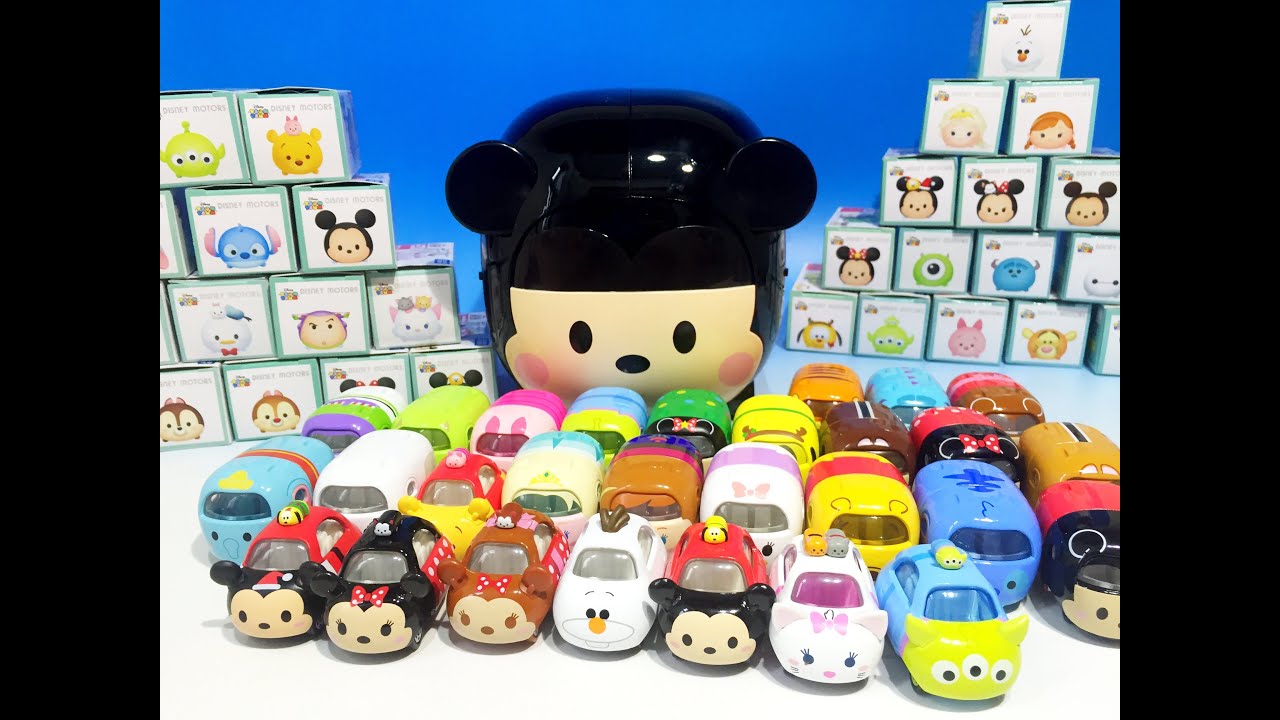 ツムツムトミカ大集合 ツムツムキャリーミッキーに全部乗せられるか試してみた Youtube
